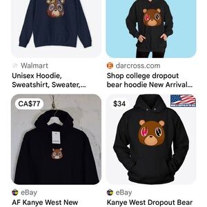 KAYNE WEST GRADUATION BEAR HOODIE, Sz L!
